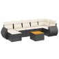 vidaXL 8-tlg. Garten-Sofagarnitur mit Kissen Schwarz Poly Rattan vidaXL 8-tlg. Garten-Sofagarnitur mit Kissen Schwarz Poly Rattan