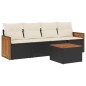 vidaXL 5-tlg. Garten-Sofagarnitur mit Kissen Schwarz Poly Rattan vidaXL 5-tlg. Garten-Sofagarnitur mit Kissen Schwarz Poly Rattan