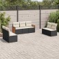 vidaXL 7-tlg. Garten-Sofagarnitur mit Kissen Schwarz Poly Rattan vidaXL 7-tlg. Garten-Sofagarnitur mit Kissen Schwarz Poly Rattan