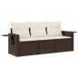 vidaXL 3-tlg. Garten-Sofagarnitur mit Kissen Braun Poly Rattan vidaXL 3-tlg. Garten-Sofagarnitur mit Kissen Braun Poly Rattan