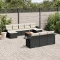 vidaXL 11-tlg. Garten-Sofagarnitur mit Kissen Schwarz Poly Rattan vidaXL 11-tlg. Garten-Sofagarnitur mit Kissen Schwarz Poly Rattan