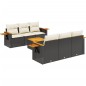 vidaXL 7-tlg. Garten-Sofagarnitur mit Kissen Schwarz Poly Rattan vidaXL 7-tlg. Garten-Sofagarnitur mit Kissen Schwarz Poly Rattan