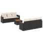 vidaXL 7-tlg. Garten-Sofagarnitur mit Kissen Schwarz Poly Rattan vidaXL 7-tlg. Garten-Sofagarnitur mit Kissen Schwarz Poly Rattan