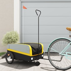 vidaXL Fahrradanhänger Schwarz und Gelb 45 kg Eisen
