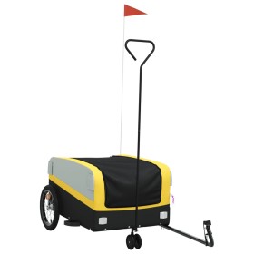 vidaXL Fahrradanhänger Schwarz und Gelb 45 kg Eisen
