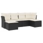 vidaXL 6-tlg. Garten-Sofagarnitur mit Kissen Schwarz Poly Rattan vidaXL 6-tlg. Garten-Sofagarnitur mit Kissen Schwarz Poly Rattan