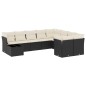vidaXL 10-tlg. Garten-Sofagarnitur mit Kissen Schwarz Poly Rattan vidaXL 10-tlg. Garten-Sofagarnitur mit Kissen Schwarz Poly Rattan