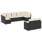 vidaXL 9-tlg. Garten-Sofagarnitur mit Kissen Schwarz Poly Rattan vidaXL 9-tlg. Garten-Sofagarnitur mit Kissen Schwarz Poly Rattan