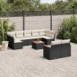 vidaXL 10-tlg. Garten-Sofagarnitur mit Kissen Schwarz Poly Rattan vidaXL 10-tlg. Garten-Sofagarnitur mit Kissen Schwarz Poly Rattan