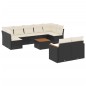 vidaXL 10-tlg. Garten-Sofagarnitur mit Kissen Schwarz Poly Rattan vidaXL 10-tlg. Garten-Sofagarnitur mit Kissen Schwarz Poly Rattan
