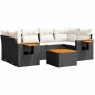 vidaXL 7-tlg. Garten-Sofagarnitur mit Kissen Schwarz Poly Rattan vidaXL 7-tlg. Garten-Sofagarnitur mit Kissen Schwarz Poly Rattan