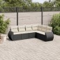 vidaXL 6-tlg. Garten-Sofagarnitur mit Kissen Schwarz Poly Rattan vidaXL 6-tlg. Garten-Sofagarnitur mit Kissen Schwarz Poly Rattan
