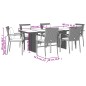 vidaXL 7-tlg. Garten-Essgruppe mit Kissen Schwarz Poly Rattan vidaXL 7-tlg. Garten-Essgruppe mit Kissen Schwarz Poly Rattan