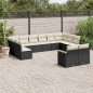 vidaXL 12-tlg. Garten-Sofagarnitur mit Kissen Schwarz Poly Rattan vidaXL 12-tlg. Garten-Sofagarnitur mit Kissen Schwarz Poly Rattan