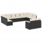 vidaXL 12-tlg. Garten-Sofagarnitur mit Kissen Schwarz Poly Rattan vidaXL 12-tlg. Garten-Sofagarnitur mit Kissen Schwarz Poly Rattan