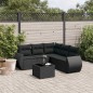 vidaXL 6-tlg. Garten-Sofagarnitur mit Kissen Schwarz Poly Rattan vidaXL 6-tlg. Garten-Sofagarnitur mit Kissen Schwarz Poly Rattan