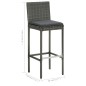 vidaXL 5-tlg. Gartenbar-Set mit Kissen Grau vidaXL 5-tlg. Gartenbar-Set mit Kissen Grau