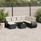 vidaXL 8-tlg. Garten-Sofagarnitur mit Kissen Schwarz Poly Rattan vidaXL 8-tlg. Garten-Sofagarnitur mit Kissen Schwarz Poly Rattan