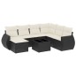 vidaXL 8-tlg. Garten-Sofagarnitur mit Kissen Schwarz Poly Rattan vidaXL 8-tlg. Garten-Sofagarnitur mit Kissen Schwarz Poly Rattan