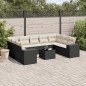 vidaXL 10-tlg. Garten-Sofagarnitur mit Kissen Schwarz Poly Rattan vidaXL 10-tlg. Garten-Sofagarnitur mit Kissen Schwarz Poly Rattan