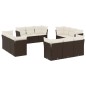 vidaXL 12-tlg. Garten-Sofagarnitur mit Kissen Braun Poly Rattan vidaXL 12-tlg. Garten-Sofagarnitur mit Kissen Braun Poly Rattan