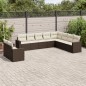 vidaXL 10-tlg. Garten-Sofagarnitur mit Kissen Braun Poly Rattan vidaXL 10-tlg. Garten-Sofagarnitur mit Kissen Braun Poly Rattan