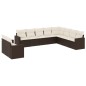 vidaXL 10-tlg. Garten-Sofagarnitur mit Kissen Braun Poly Rattan vidaXL 10-tlg. Garten-Sofagarnitur mit Kissen Braun Poly Rattan