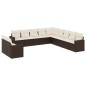 vidaXL 11-tlg. Garten-Sofagarnitur mit Kissen Braun Poly Rattan vidaXL 11-tlg. Garten-Sofagarnitur mit Kissen Braun Poly Rattan