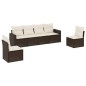 vidaXL 6-tlg. Garten-Sofagarnitur mit Kissen Braun Poly Rattan vidaXL 6-tlg. Garten-Sofagarnitur mit Kissen Braun Poly Rattan