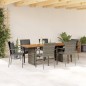 vidaXL 7-tlg. Garten-Essgruppe mit Kissen Grau Poly Rattan vidaXL 7-tlg. Garten-Essgruppe mit Kissen Grau Poly Rattan
