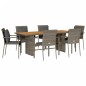 vidaXL 7-tlg. Garten-Essgruppe mit Kissen Grau Poly Rattan vidaXL 7-tlg. Garten-Essgruppe mit Kissen Grau Poly Rattan