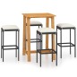 vidaXL 5-tlg. Gartenbar-Set mit Kissen Schwarz vidaXL 5-tlg. Gartenbar-Set mit Kissen Schwarz