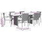 vidaXL 7-tlg. Garten-Essgruppe mit Kissen Grau Poly Rattan vidaXL 7-tlg. Garten-Essgruppe mit Kissen Grau Poly Rattan