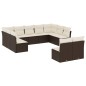 vidaXL 11-tlg. Garten-Sofagarnitur mit Kissen Braun Poly Rattan vidaXL 11-tlg. Garten-Sofagarnitur mit Kissen Braun Poly Rattan