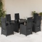 vidaXL 7-tlg. Garten-Essgruppe mit Kissen Schwarz Poly Rattan vidaXL 7-tlg. Garten-Essgruppe mit Kissen Schwarz Poly Rattan