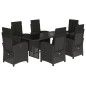 vidaXL 7-tlg. Garten-Essgruppe mit Kissen Schwarz Poly Rattan vidaXL 7-tlg. Garten-Essgruppe mit Kissen Schwarz Poly Rattan
