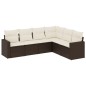 vidaXL 6-tlg. Garten-Sofagarnitur mit Kissen Braun Poly Rattan vidaXL 6-tlg. Garten-Sofagarnitur mit Kissen Braun Poly Rattan