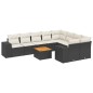 vidaXL 10-tlg. Garten-Sofagarnitur mit Kissen Schwarz Poly Rattan vidaXL 10-tlg. Garten-Sofagarnitur mit Kissen Schwarz Poly Rattan