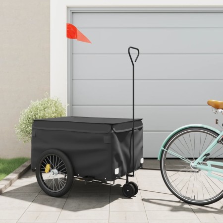 vidaXL Fahrradanhänger Schwarz 45 kg Eisen