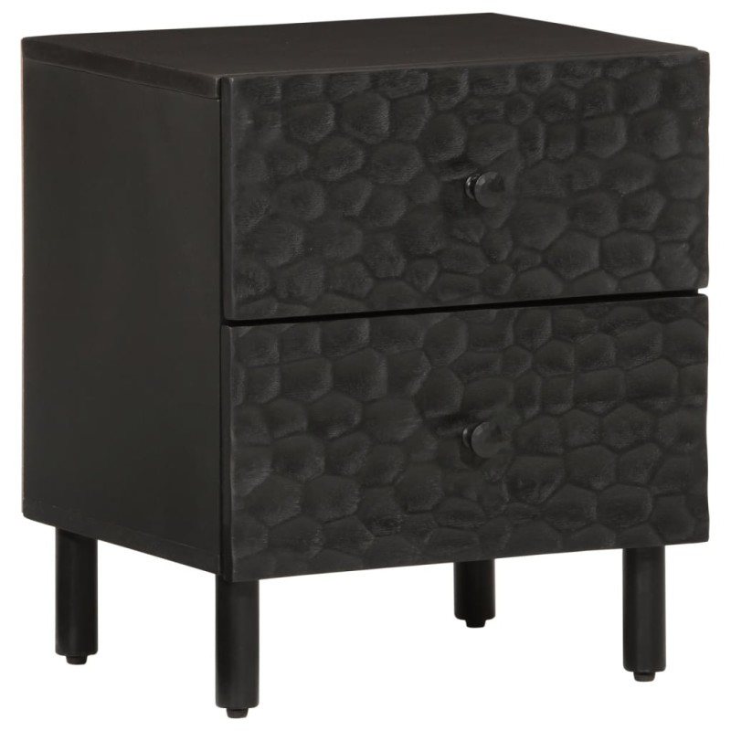vidaXL Nachttisch Schwarz 40x33x46 cm Massivholz Mango vidaXL Nachttisch Schwarz 40x33x46 cm Massivholz Mango