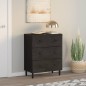 vidaXL Beistellschrank Schwarz 60x33x75 cm Massivholz Mango vidaXL Beistellschrank Schwarz 60x33x75 cm Massivholz Mango