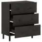 vidaXL Beistellschrank Schwarz 60x33x75 cm Massivholz Mango vidaXL Beistellschrank Schwarz 60x33x75 cm Massivholz Mango