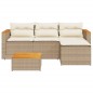 vidaXL 3-tlg. Garten-Sofagarnitur mit Kissen Beige Poly Rattan vidaXL 3-tlg. Garten-Sofagarnitur mit Kissen Beige Poly Rattan