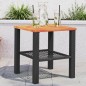 vidaXL Gartentisch Schwarz 40x40x42 cm Poly Rattan Akazienholz vidaXL Gartentisch Schwarz 40x40x42 cm Poly Rattan Akazienholz
