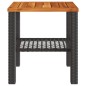 vidaXL Gartentisch Schwarz 40x40x42 cm Poly Rattan Akazienholz vidaXL Gartentisch Schwarz 40x40x42 cm Poly Rattan Akazienholz