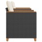 vidaXL 3-tlg. Bistro-Set mit Kissen Schwarz Poly Rattan Akazienholz vidaXL 3-tlg. Bistro-Set mit Kissen Schwarz Poly Rattan Akazienholz