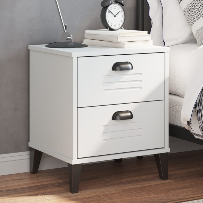 vidaXL Nachttisch VIKEN Weiß Massivholz Kiefer vidaXL Nachttisch VIKEN Weiß Massivholz Kiefer