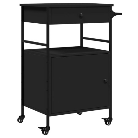 vidaXL Küchenwagen Schwarz 56x43x89,5 cm Holzwerkstoff