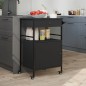vidaXL Küchenwagen Schwarz 56x43x89,5 cm Holzwerkstoff vidaXL Küchenwagen Schwarz 56x43x89,5 cm Holzwerkstoff