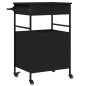 vidaXL Küchenwagen Schwarz 56x43x89,5 cm Holzwerkstoff vidaXL Küchenwagen Schwarz 56x43x89,5 cm Holzwerkstoff
